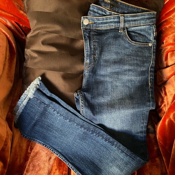 MAJE Jeans, dark wash denim, Size 34 with off set belt - Picture 4 of 5